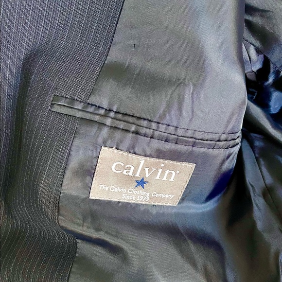 Navy 2pc Suit 16R Calvin - Picture 5 of 10